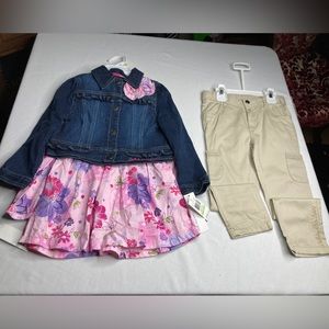 Girls Calvin Klein Jeans signature 3 piece set. Signed dress, denim jacket,pants